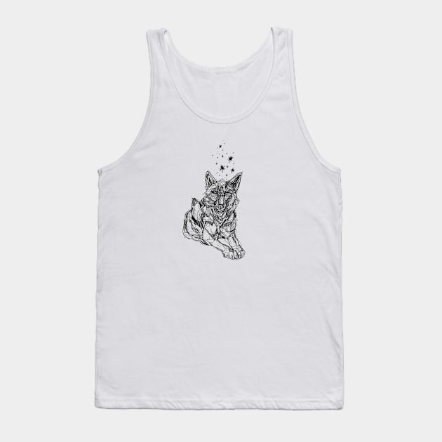 Star Wolf Tank Top by InkedinRed